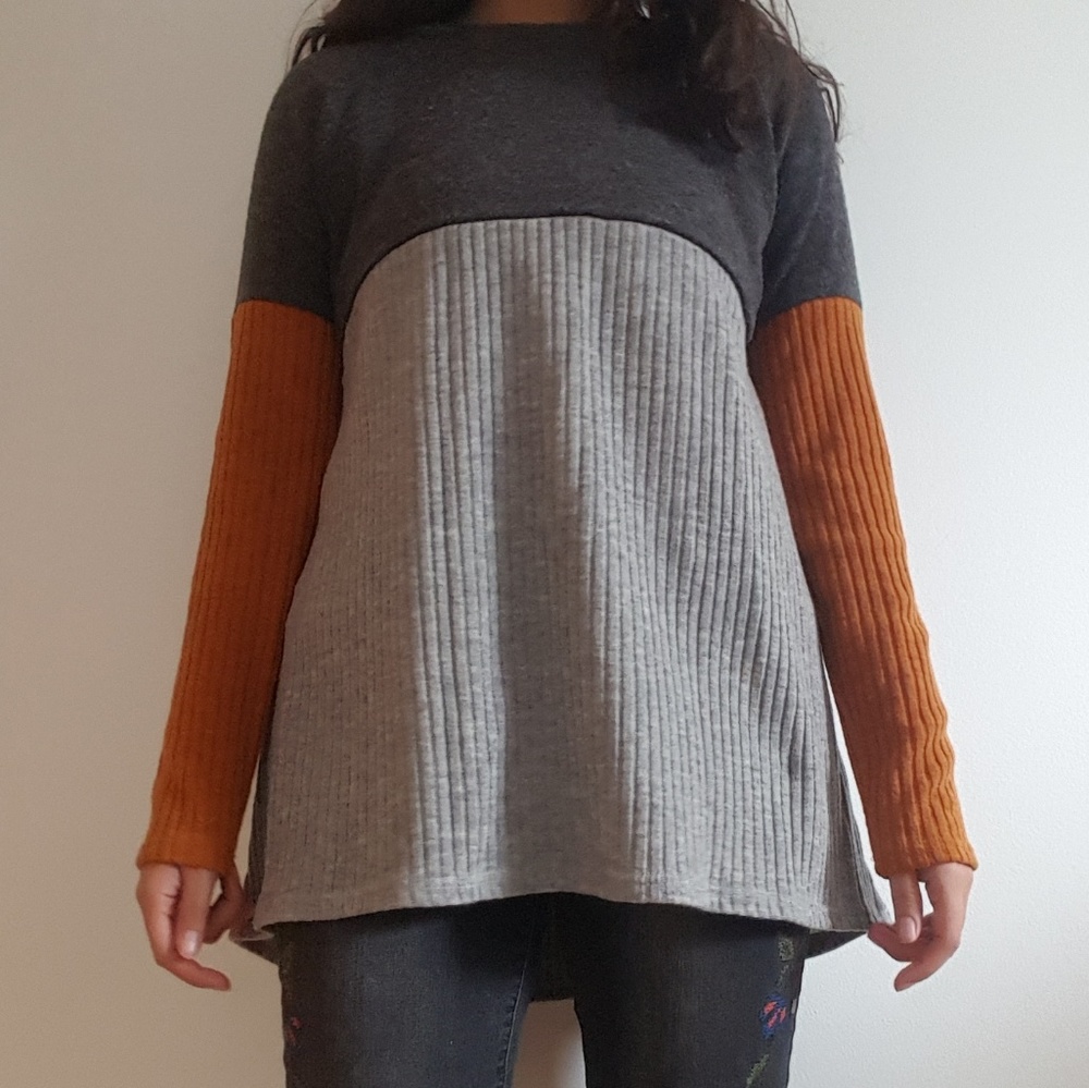 Oversized Color Block Sweater